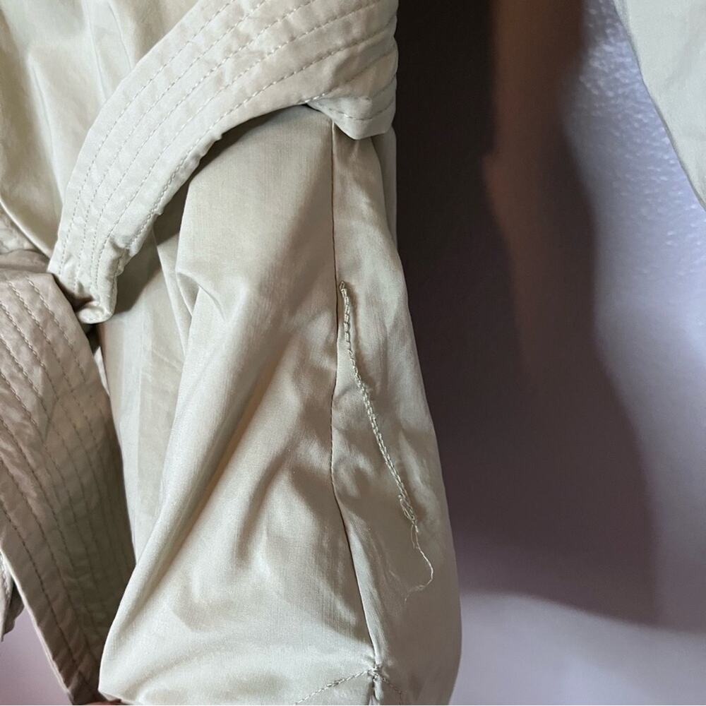 Jonathan Simkhai Waverly Bubble Sleeve Collared Tie Waist Wrap Blouse Thyme Sage - Picture 8 of 9